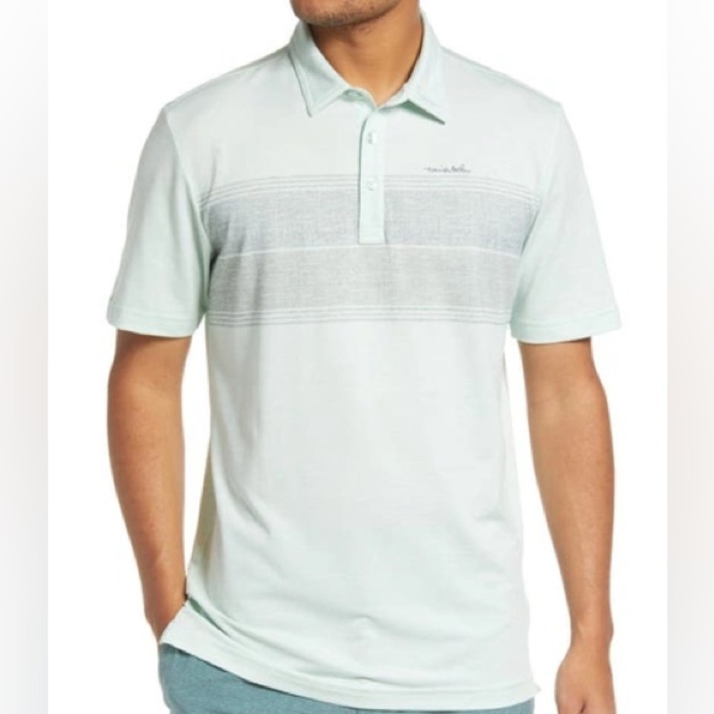 Travis Mathew Infinite Wishes Stripe Polo In Heather Neptune